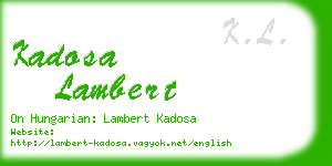 kadosa lambert business card